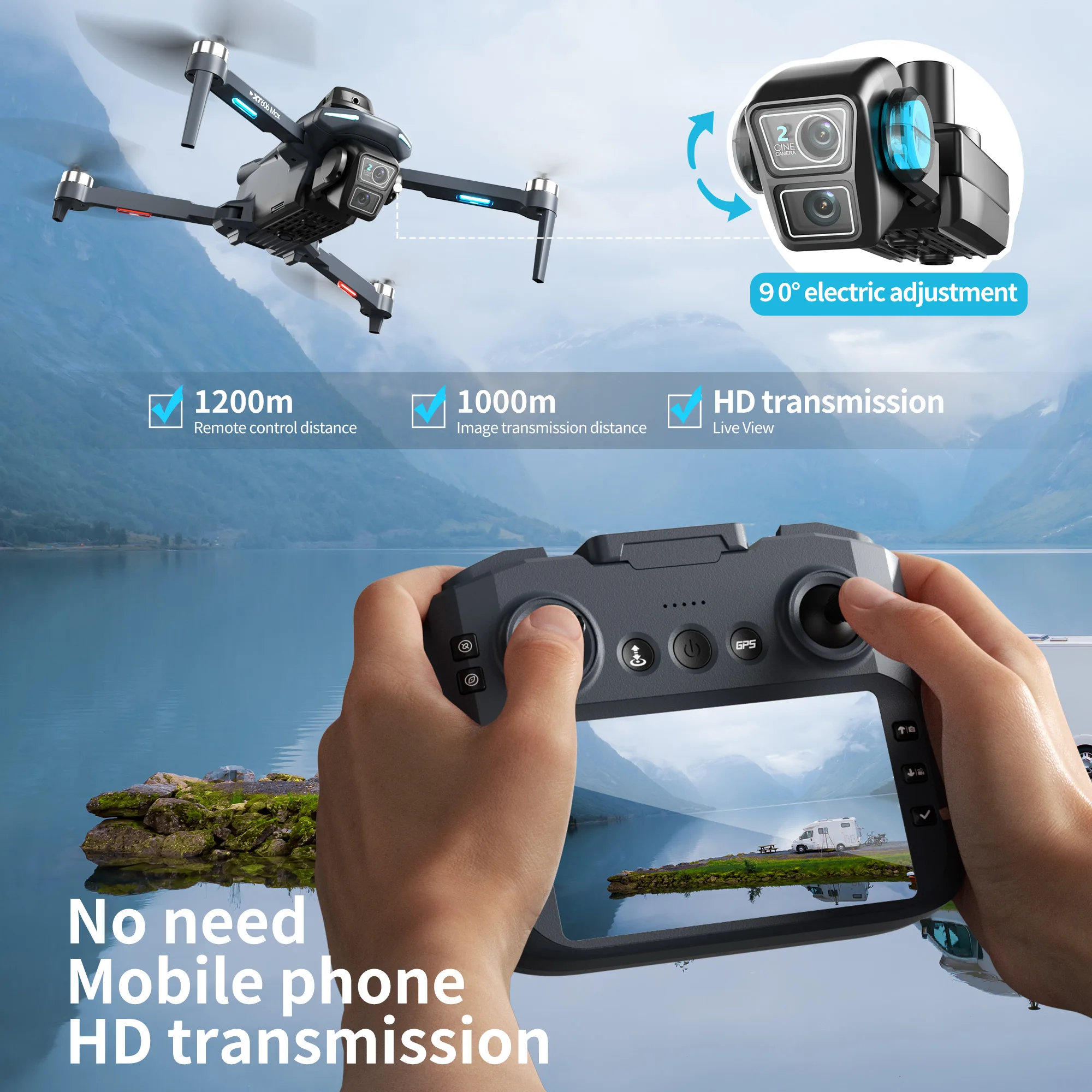 Original XT606 MAX GPS Drone 4 - Drone Surveying 评论和价格