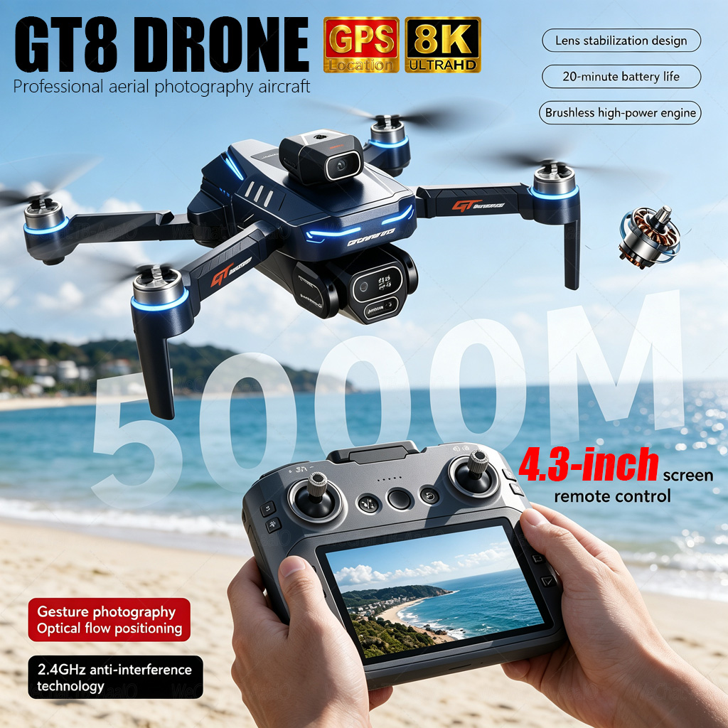 NEW GT8 HD RC Drone 4K Profess - Drone Surveying 评论和价格